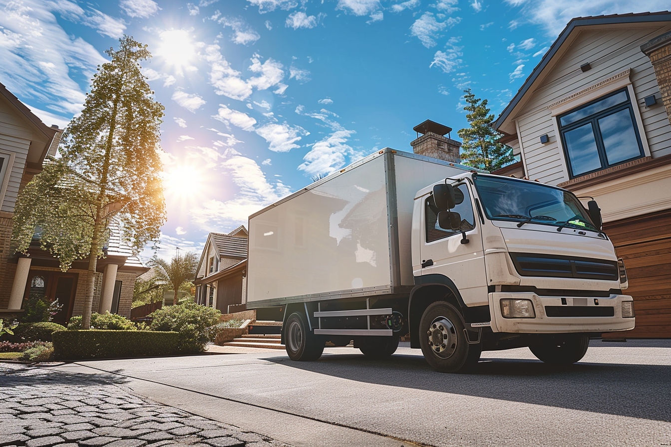 Camion de déménagement stationné à Pessac prêt pour le chargement, représentant le choix de moyen de transport local efficace