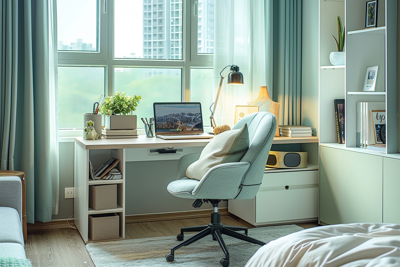 Solution astucieuse pour aménager un coin bureau fonctionnel dans un petit appartement à Pessac