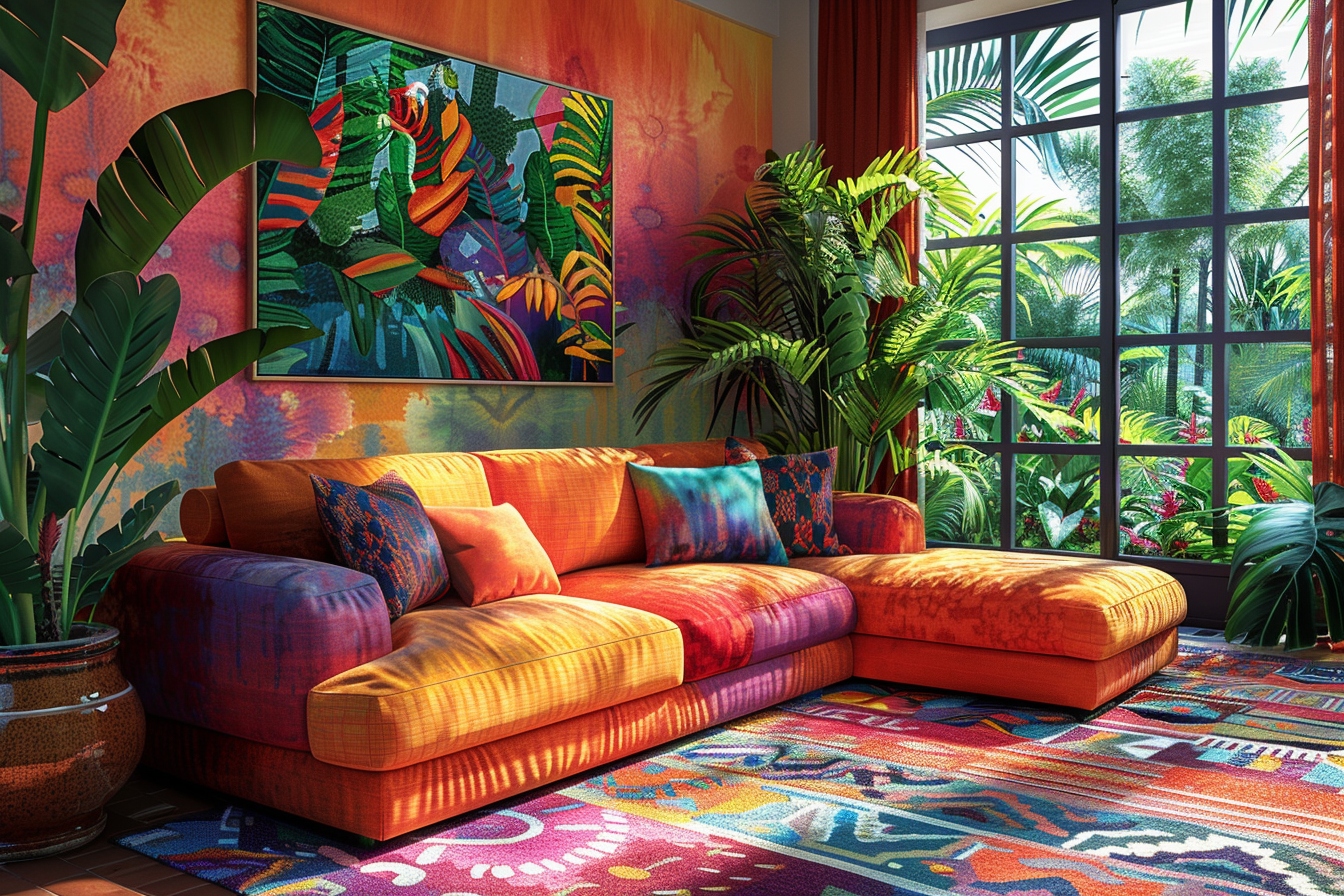 Intérieur de maison ouverte métamorphosé grâce à l'harmonisation magique des couleurs de peinture